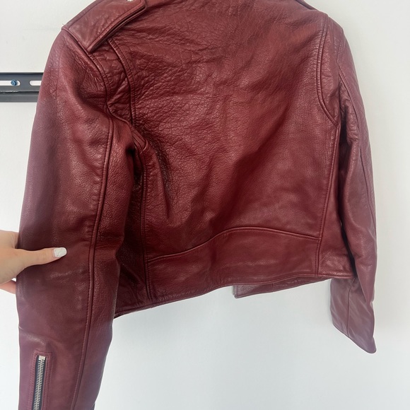 Red all saints leather jacket new with tags US 4 - Picture 3 of 8